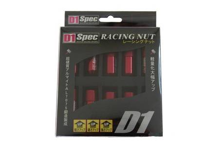 Forged wheel lug nuts D1Spec HEX Alu 1,5 red