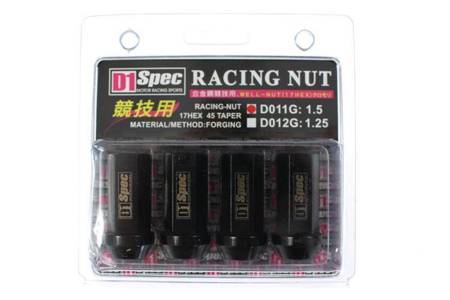 Racing lug nuts D1Spec Steel 12x1.25 Black