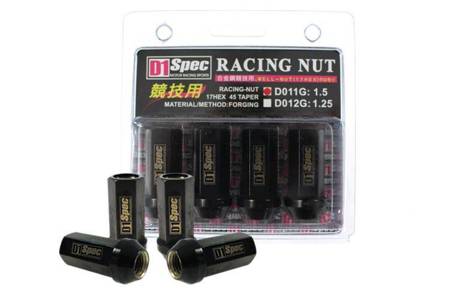 Racing lug nuts D1Spec Steel 12x1.5 Black
